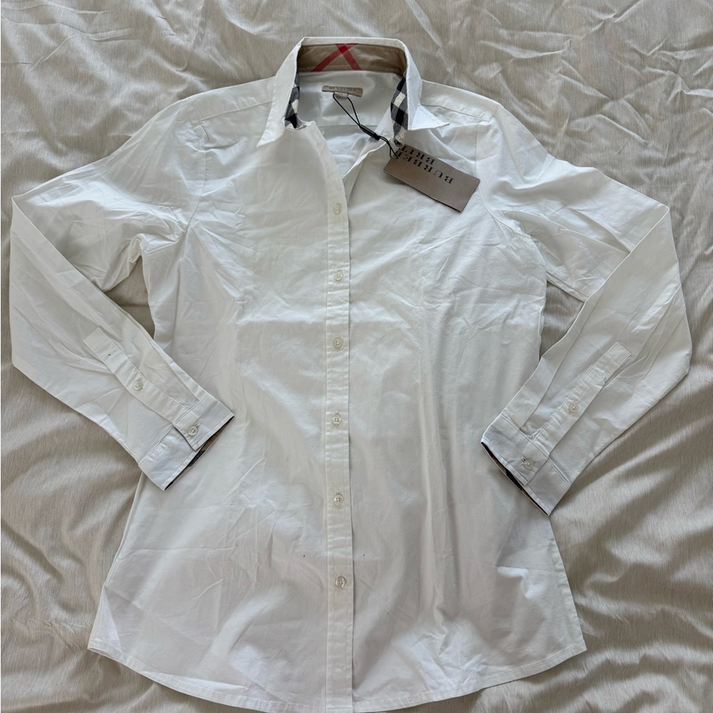 Burberry White Button Down Shirt Tailored Classic
